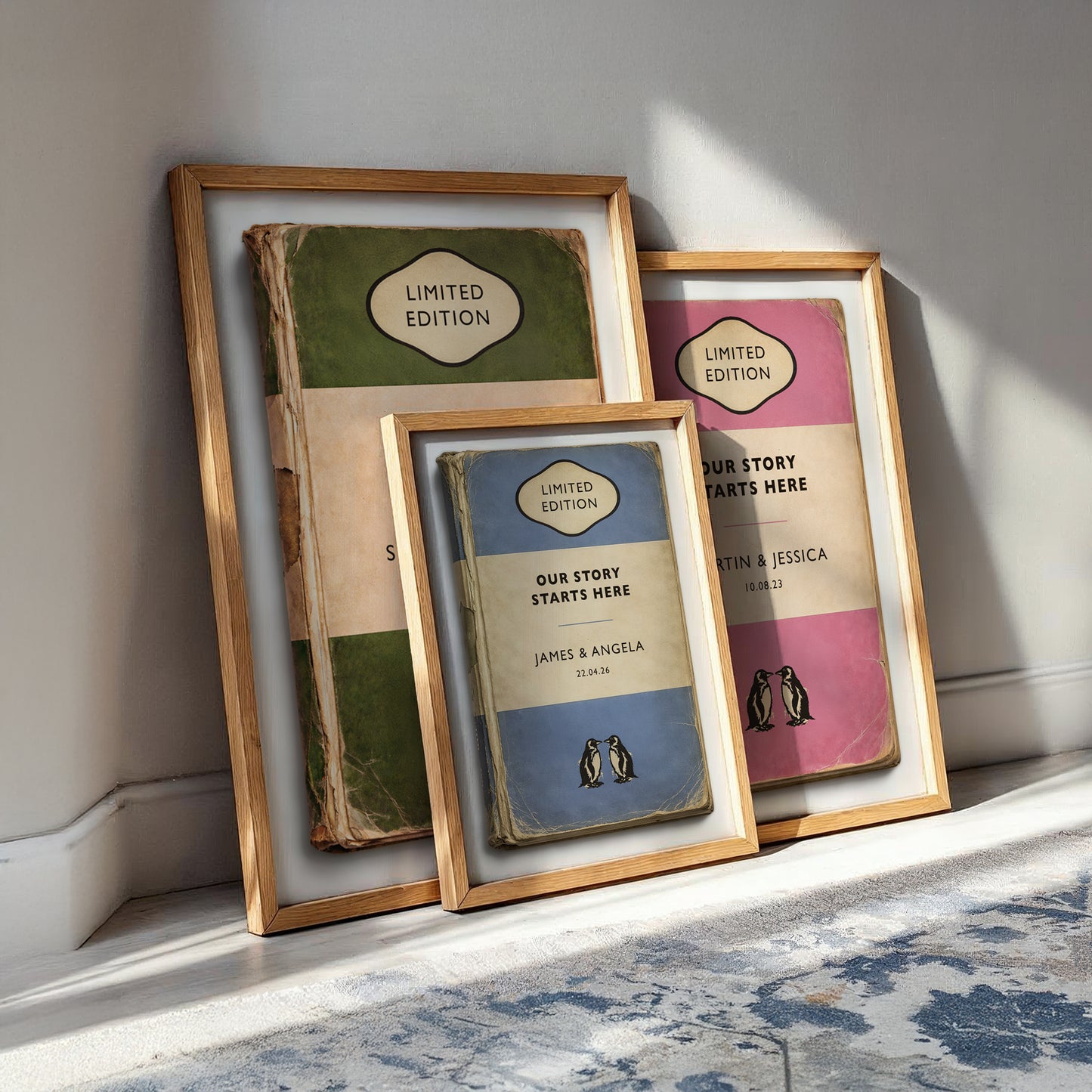 Personalised Wedding Gift Print - Our Story Starts Here - Vintage Book Style Anniversary Print