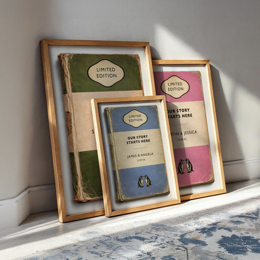 Personalised Wedding Gift Print - Our Story Starts Here - Vintage Book Style Anniversary Print