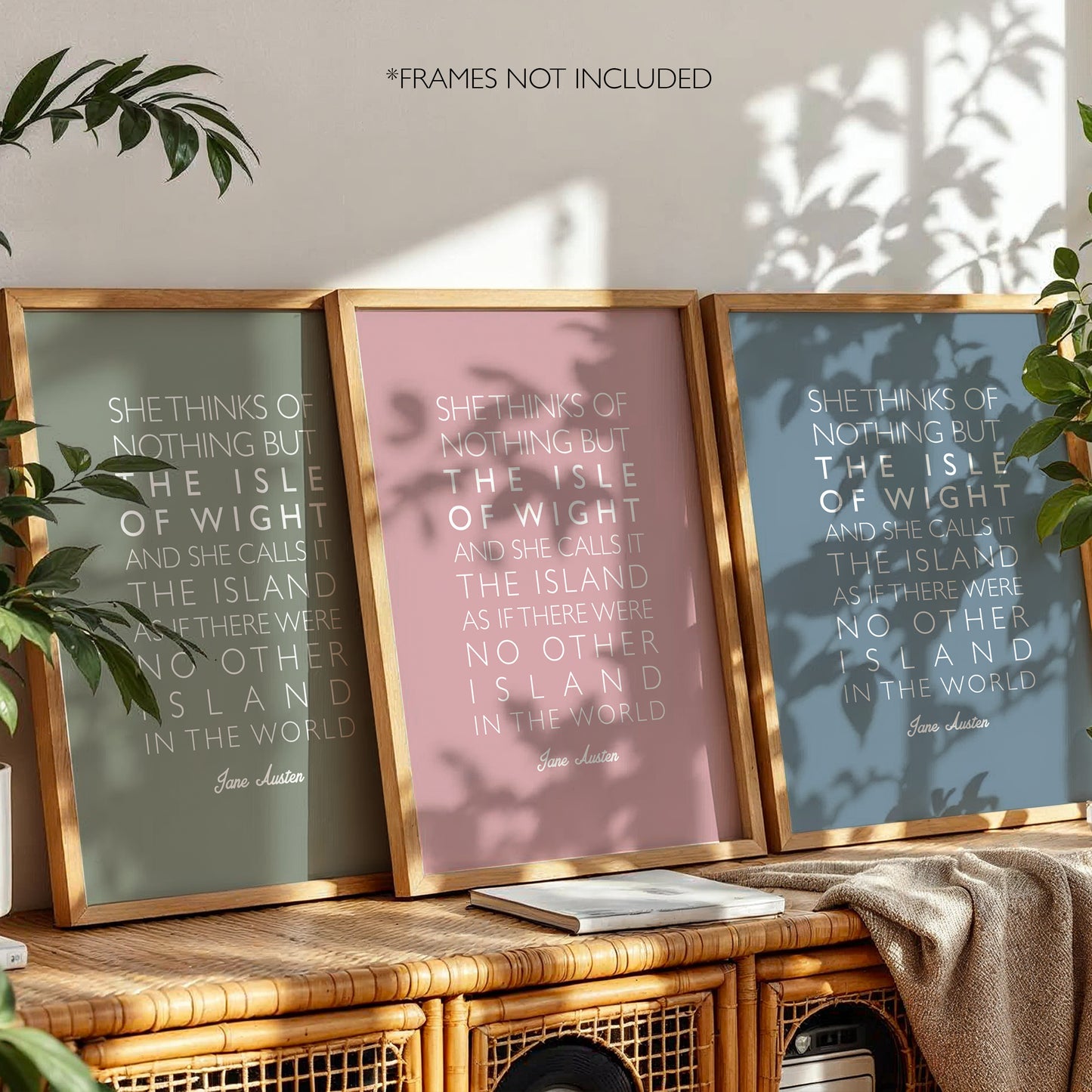 Jane Austen Isle of Wight Quote Print, Island Wall Art, Literary Poster, Isle of Wight Gift, Minimalist Typography Print A4 A3 A2 A1