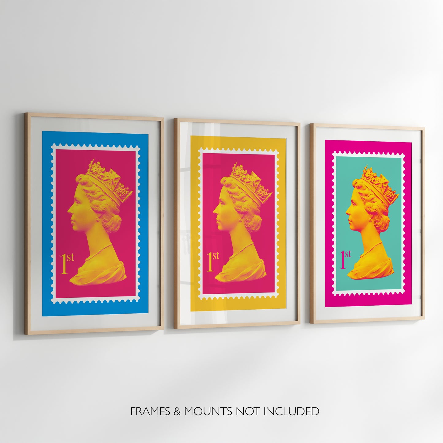 Queen Stamp Pop Art Print – Colourful Modern Wall Art Poster