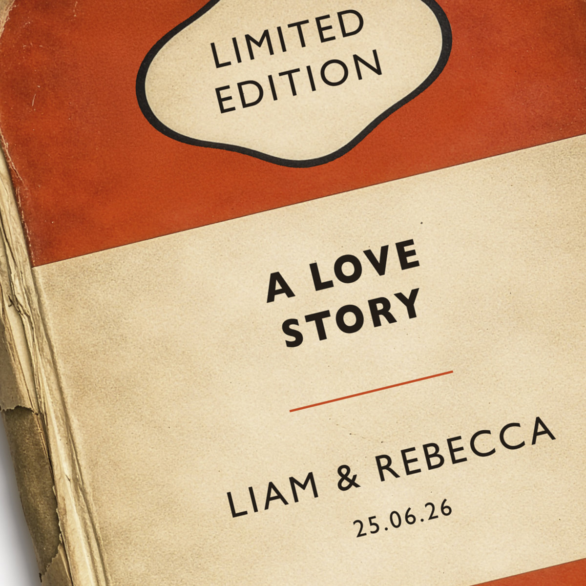 Personalised Love Story Print – Vintage Book Cover Wedding & Anniversary Gift