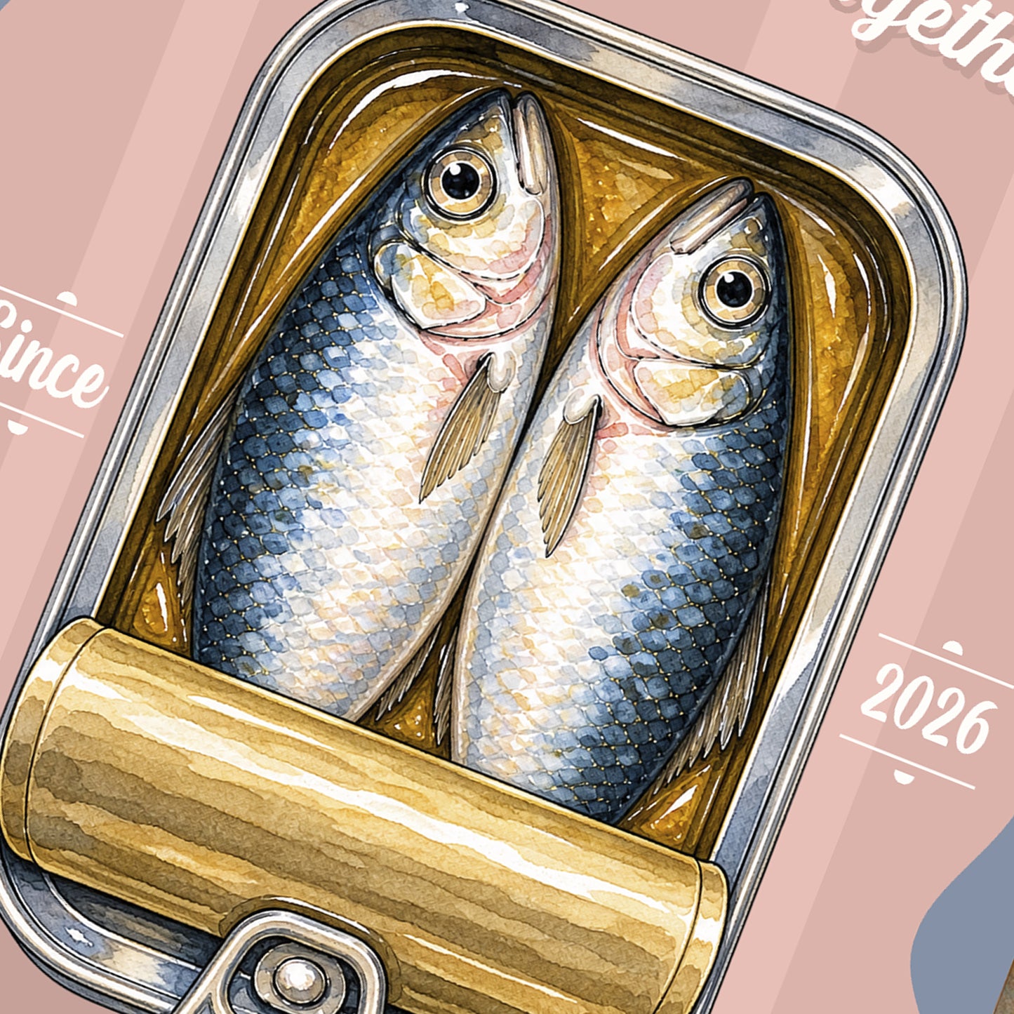 Personalised Couple Sardines Metal Sign – Wedding Anniversary Gift, Romantic Coastal Wall Art, Custom Names Aluminium Love Sign