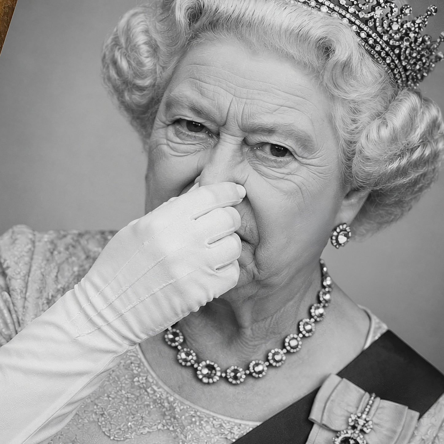 Funny Queen Metal Sign Toilet WC Wall Art – Cheeky Royal Portrait Print on Aluminium, Waterproof Gloss Finish, Unique Humour Decor Gift