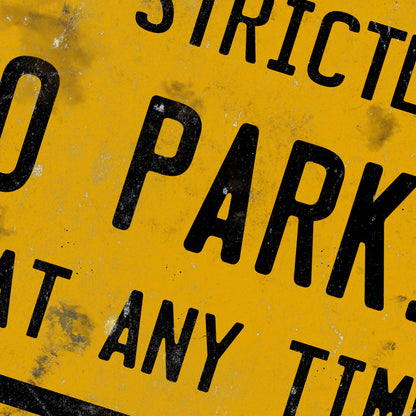 No Parking Metal Sign – Strictly No Parking at Any Time, Vintage Style Warning Sign, Garage Driveway Aluminium Wall Plaque
