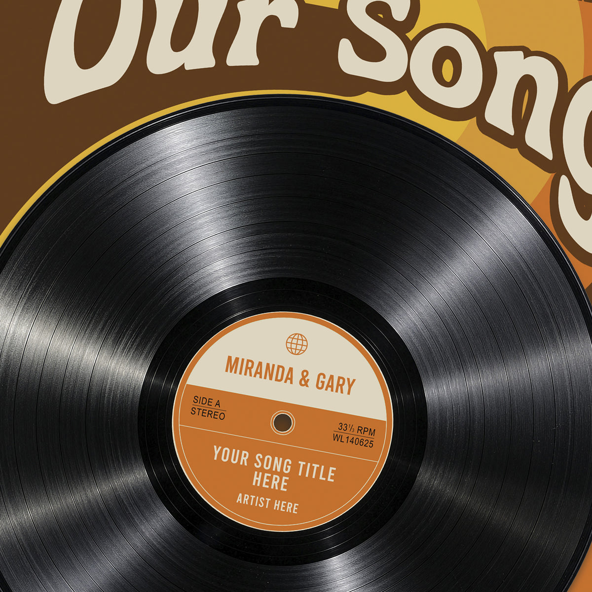 Personalised Wedding Song Vinyl Record Print – First Dance Wall Art