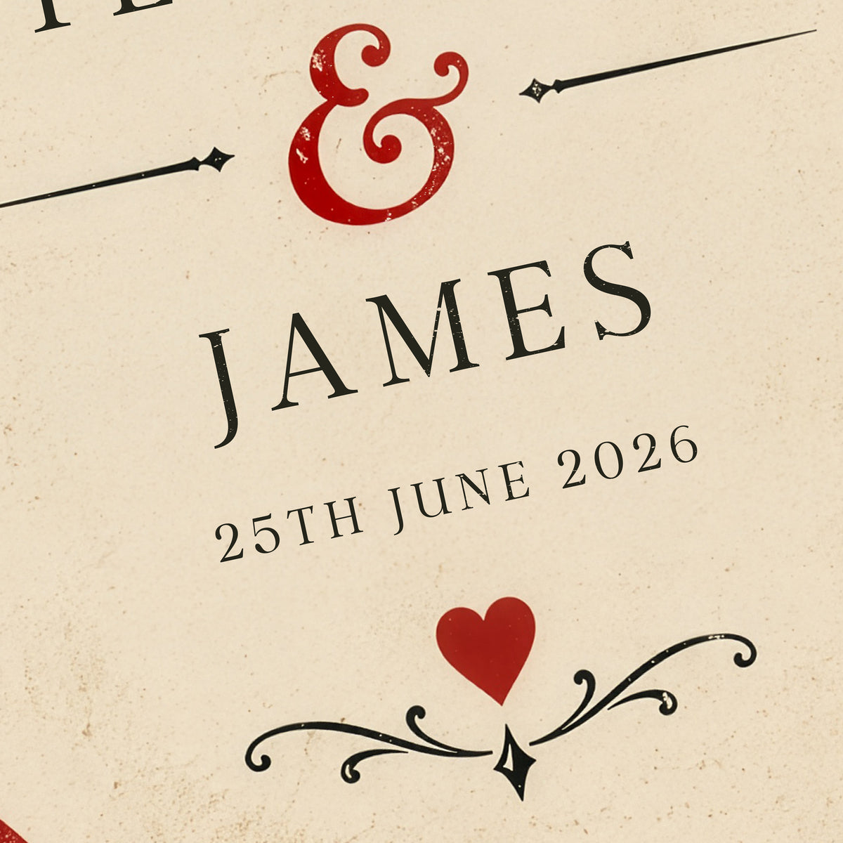 Personalised King & Queen of Hearts Print – Wedding & Anniversary Wall Art