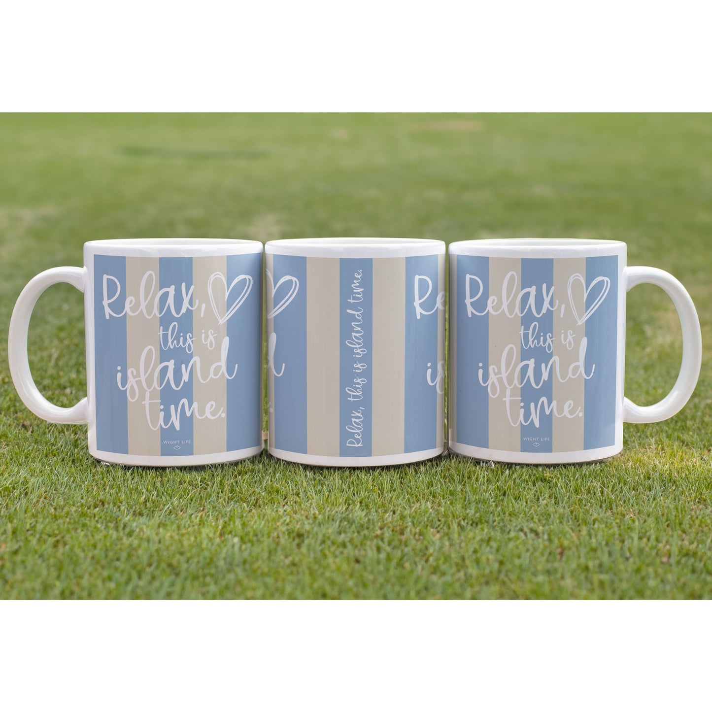 Wight Life® - Island Time - Blue and Cream - Ceramic Coffee Mug 11oz