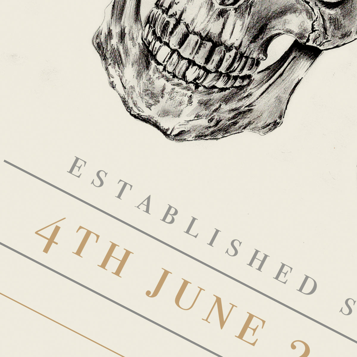 Personalised Skull Couple Wedding Print – Alternative Gothic Wall Art