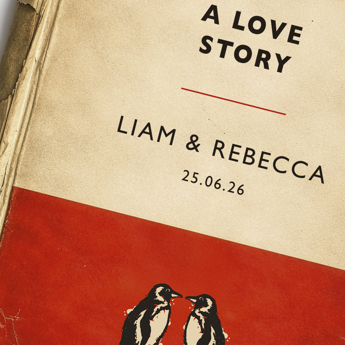Personalised Love Story Print – Vintage Book Cover Wedding & Anniversary Gift