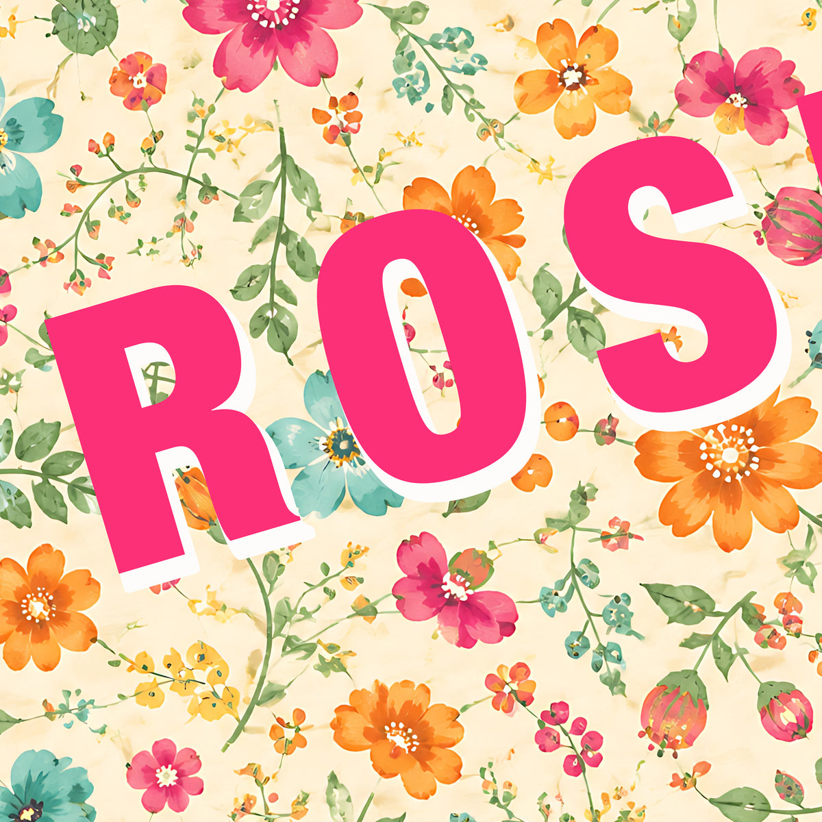 Personalised Floral Name Print – Colourful Nursery & Children’s Wall Art