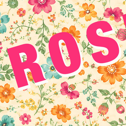 Personalised Floral Name Print – Colourful Nursery & Children’s Wall Art