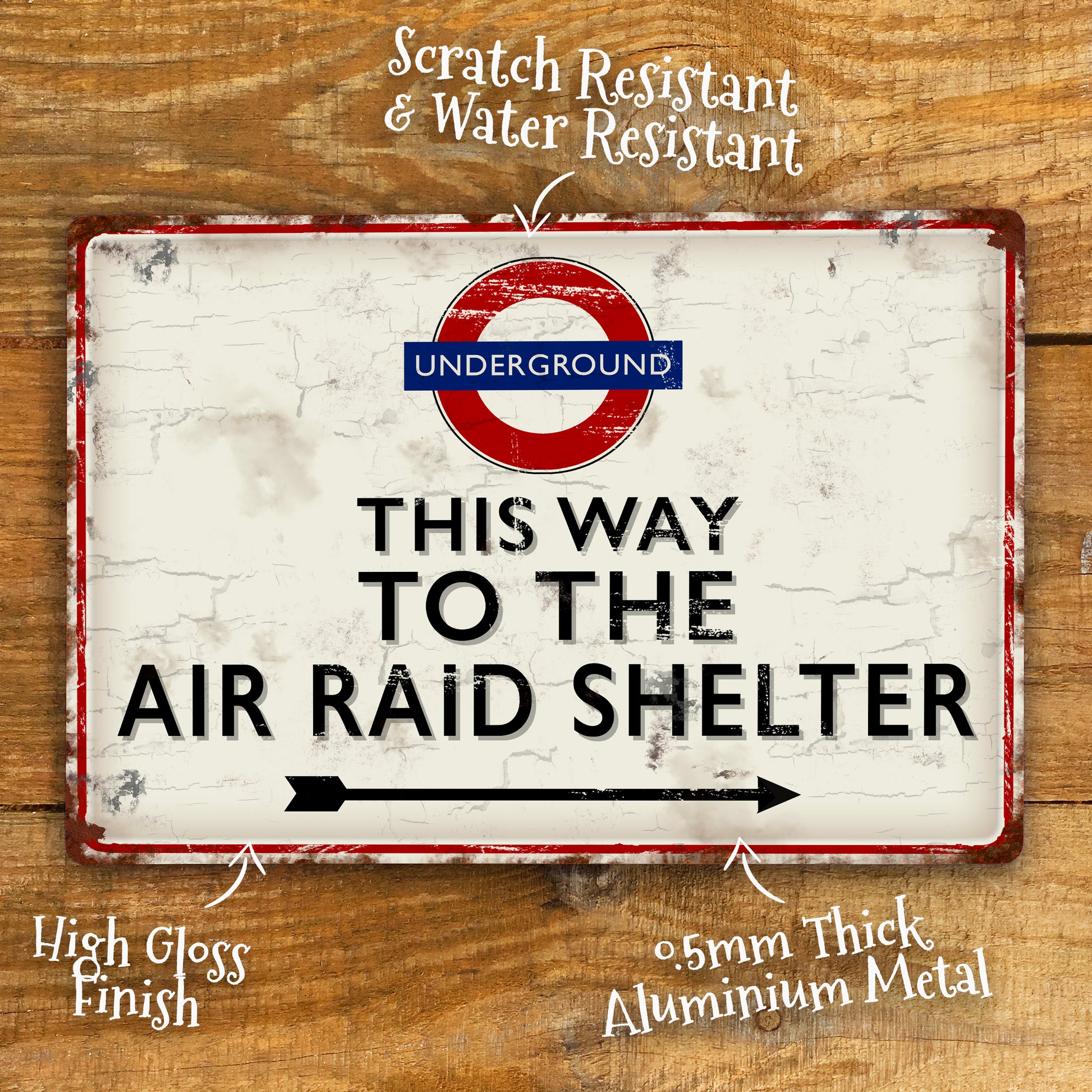 Air Raid Shelter Sign Vintage world war 2 sign details