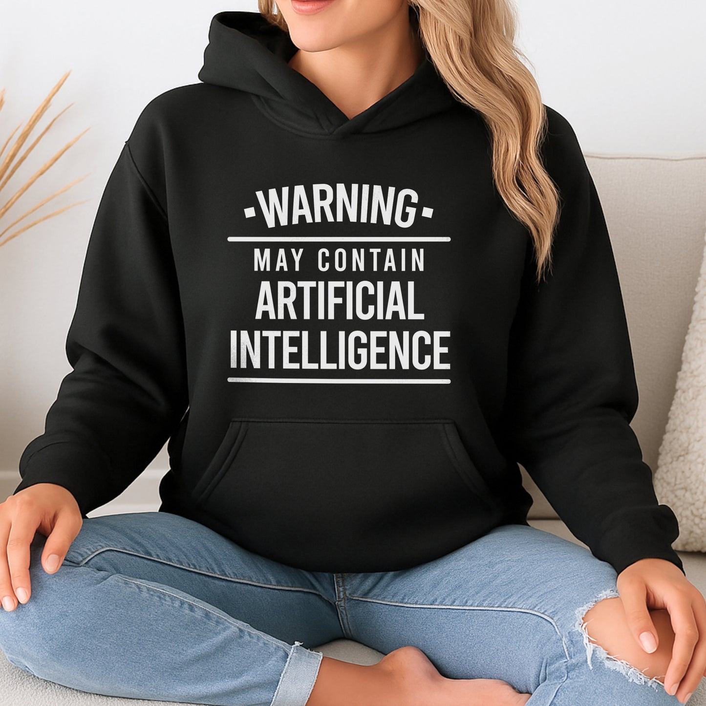 May Contain Artificial Intelligence AI - Funny Slogan Graphic Hoodie