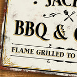 Personalised BBQ Barbecue Metal Door Wall Sign Vintage