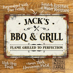 Personalised BBQ Barbecue Metal Door Wall Sign Vintage