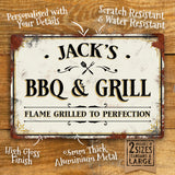 Personalised BBQ Barbecue Metal Door Wall Sign Vintage