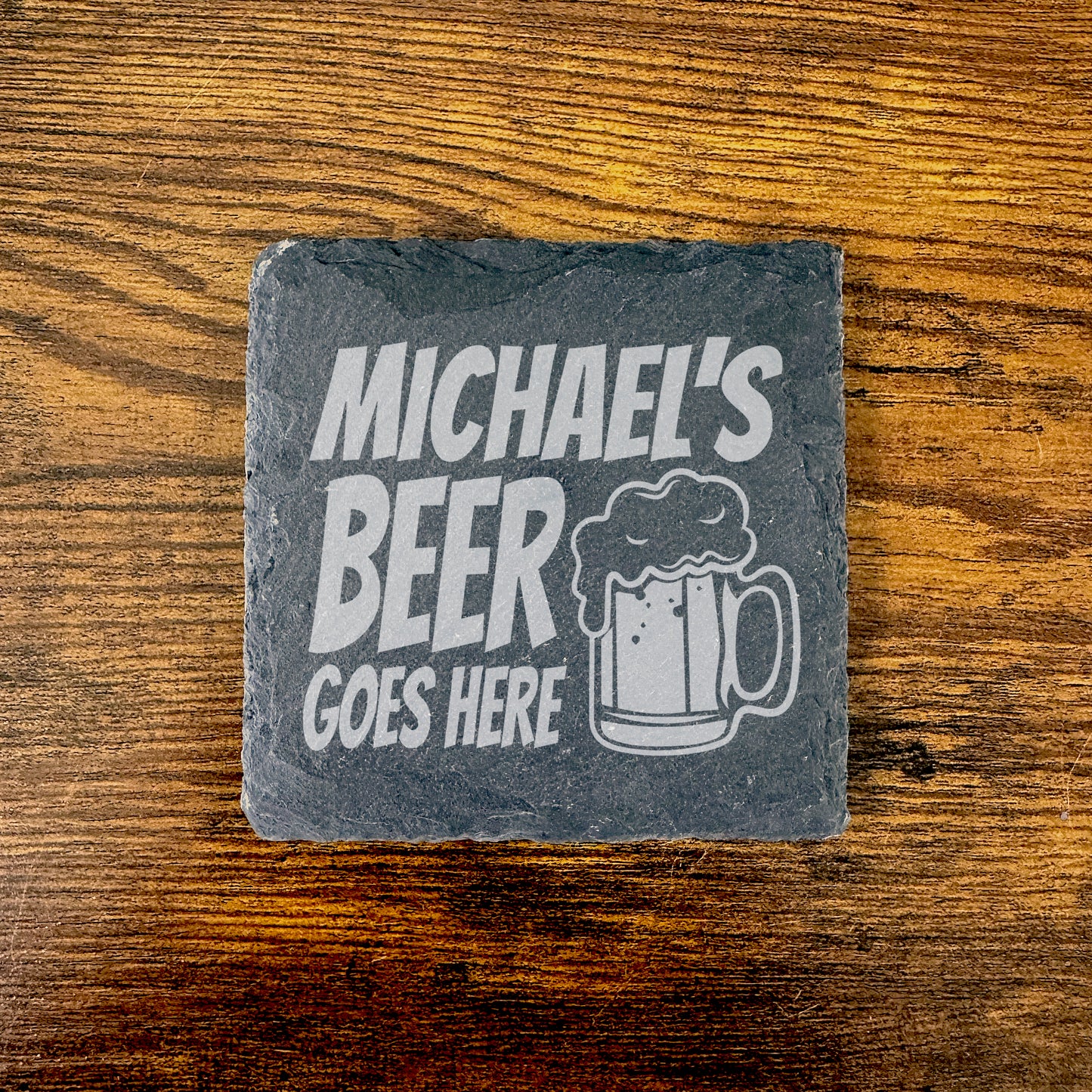 Personalised Name Beer Slate Coaster Home Decor Gift Garage Coaster SC02