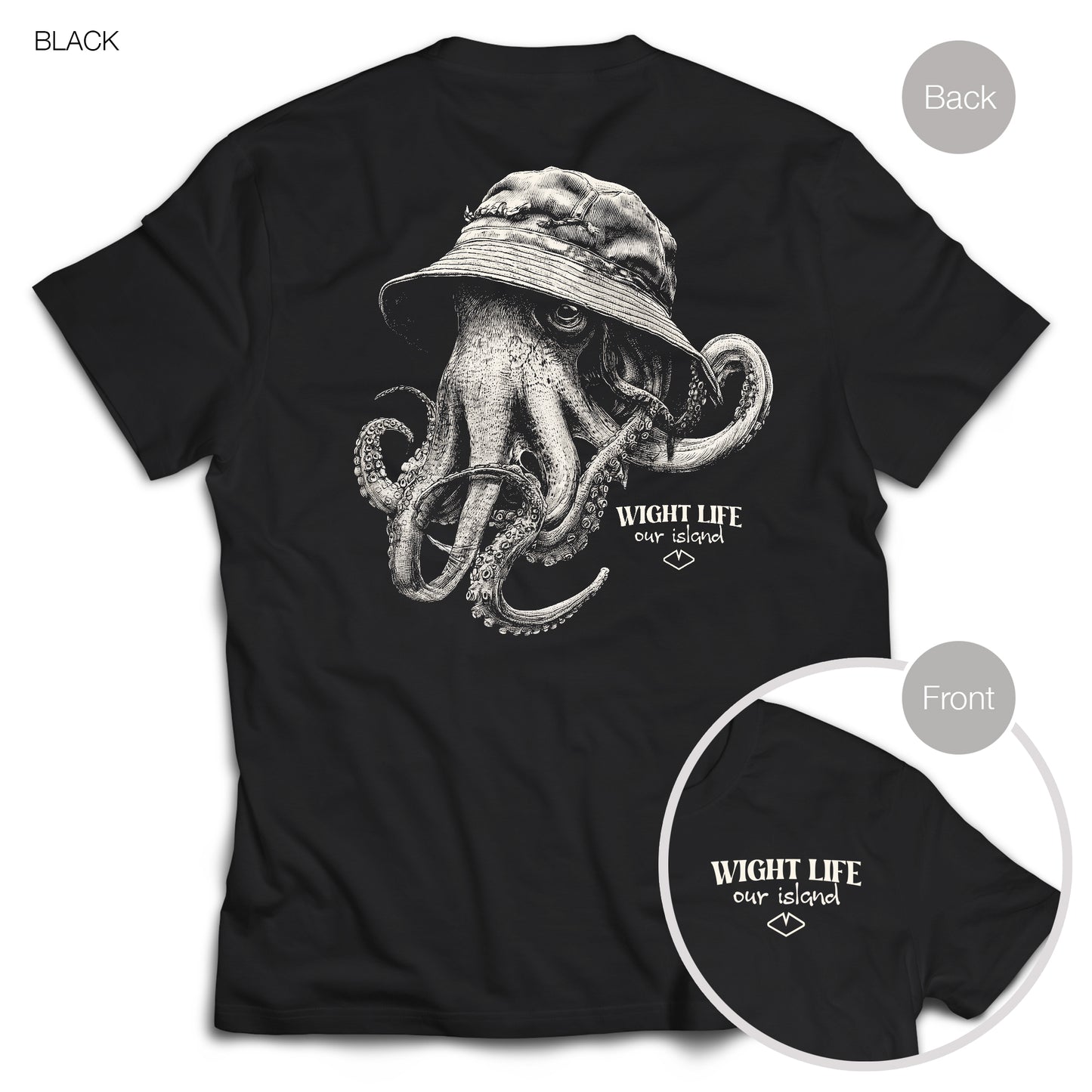 Wight Life T-Shirt - Bucket Hat Octopus- Unisex Isle of Wight Tee