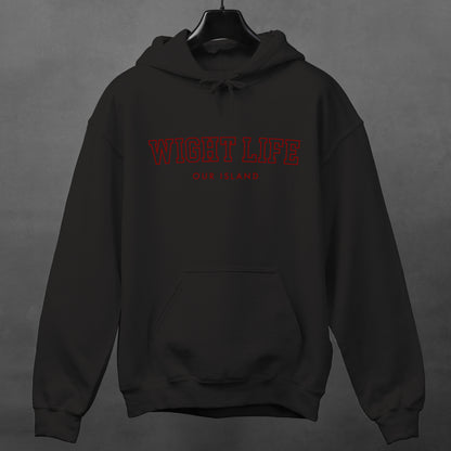 Wight Life Hoodie - College University Style - Isle of Wight Hoodie