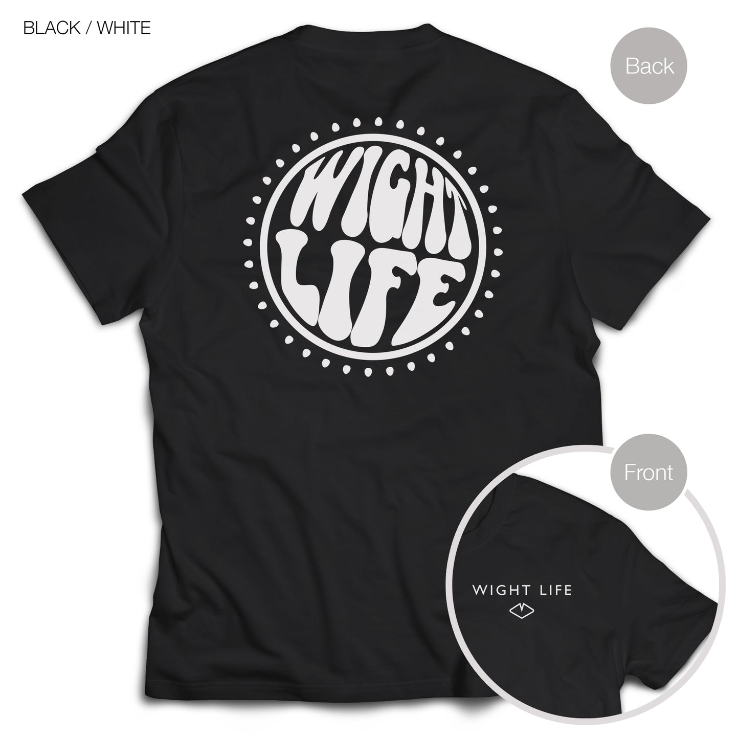 Wight Life T-Shirt - 60s Power Circle- Unisex Isle of Wight Tee