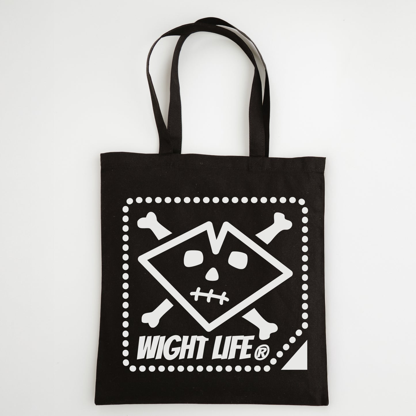 Wight Life Tote Bag - Black or Natural Isle of Wight Shopping Bag - Skull Crossbones