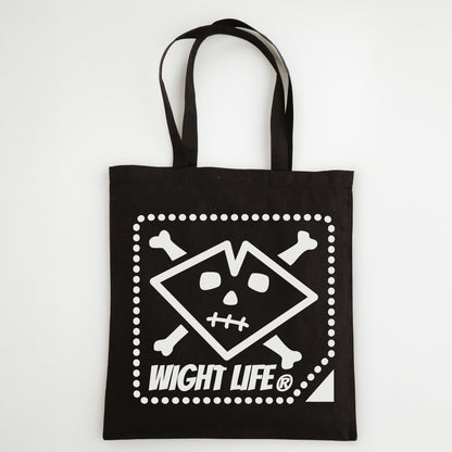 Wight Life Tote Bag - Black or Natural Isle of Wight Shopping Bag - Skull Crossbones