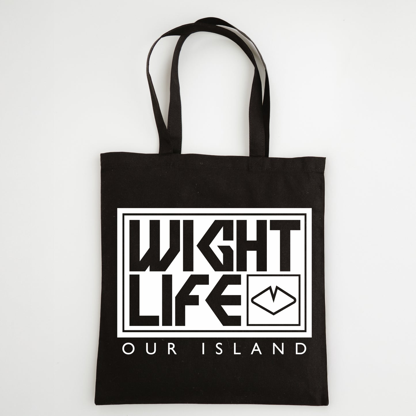 Wight Life Tote Bag - Black or Natural Isle of Wight Shopping Bag - Block Surf