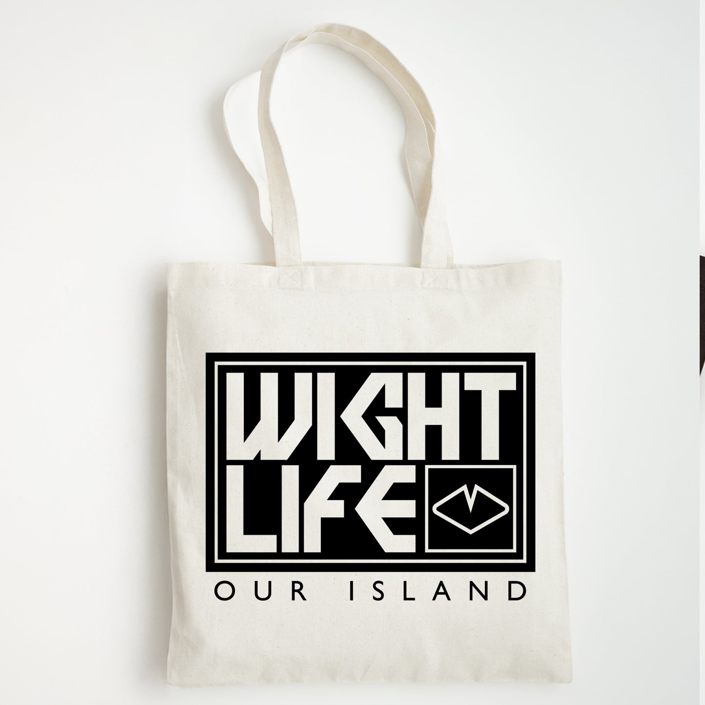 Wight Life Tote Bag - Black or Natural Isle of Wight Shopping Bag - Block Surf
