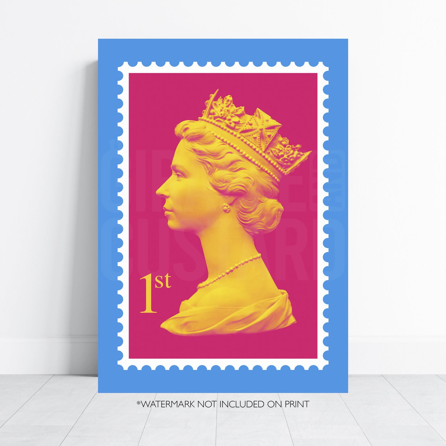 Queen Stamp Pop Art Print – Colourful Modern Wall Art Poster