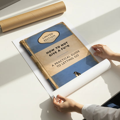 Vintage Book Cover Print - How To Not Give a Fu*k