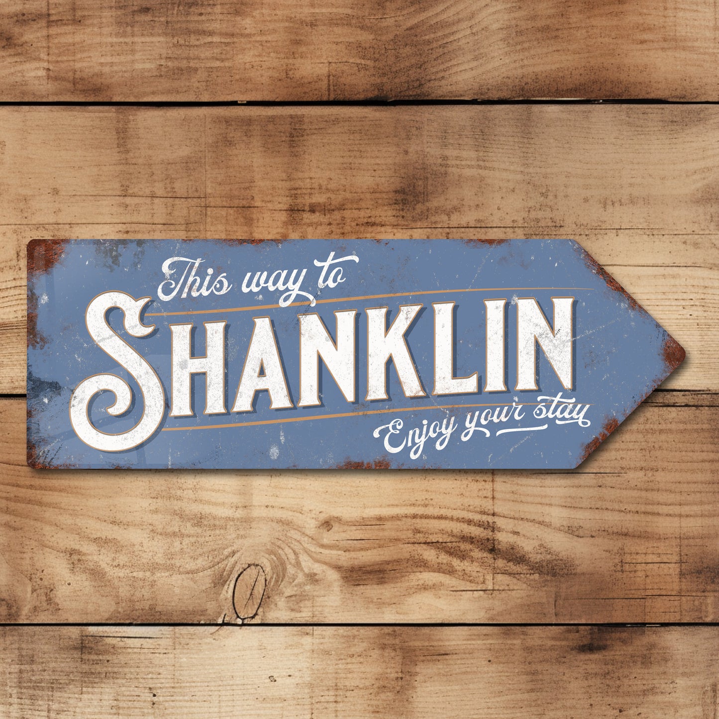 This Way to Shanklin Metal Vintage Style Sign | Isle of Wight Gift