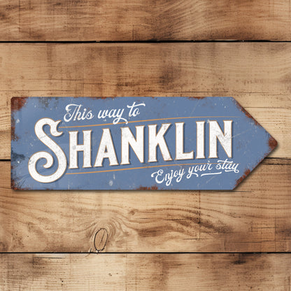 This Way to Shanklin Metal Vintage Style Sign | Isle of Wight Gift