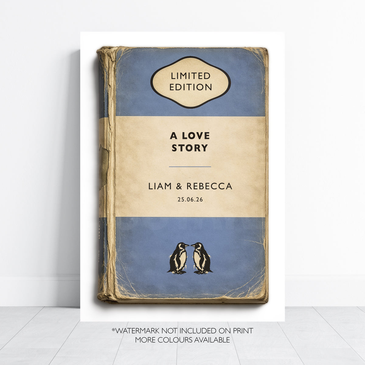 Personalised Love Story Print – Vintage Book Cover Wedding & Anniversary Gift