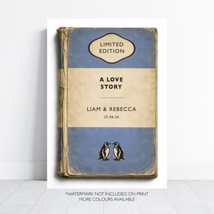 Personalised Love Story Print – Vintage Book Cover Wedding & Anniversary Gift