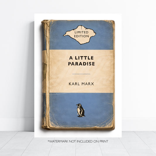 Vintage Paperback Book Cover Style Print - Isle of Wight - Paradise - Karl Marx