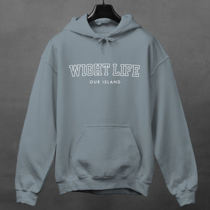 Wight Life Hoodie - College University Style - Isle of Wight Hoodie