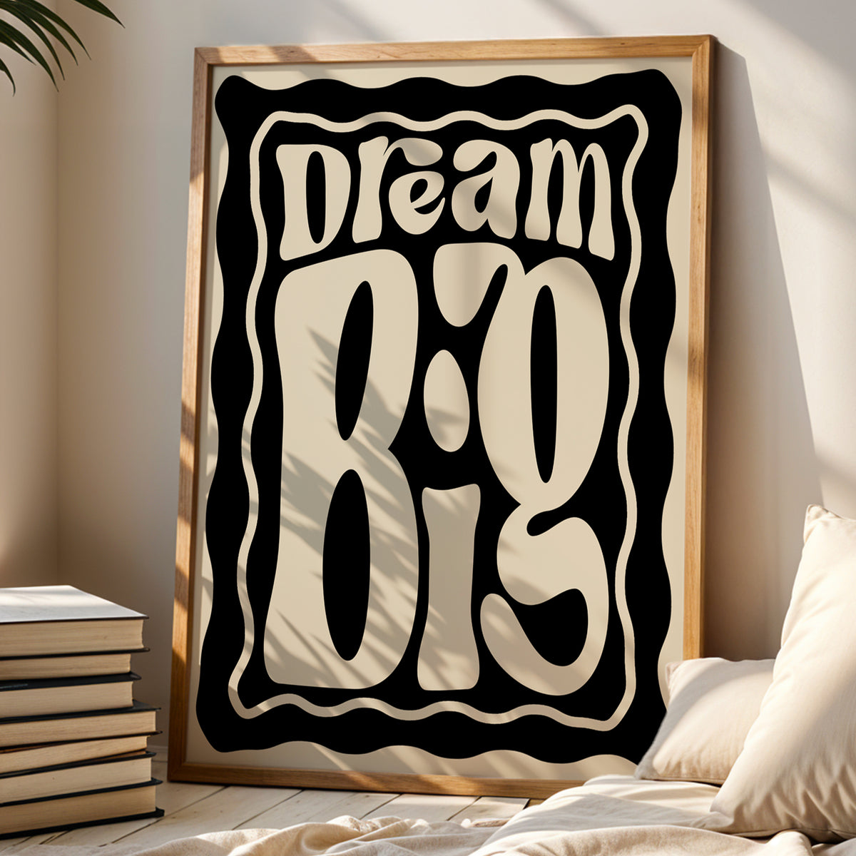 Dream Big Wall Art Print – Positive Retro Typography Poster