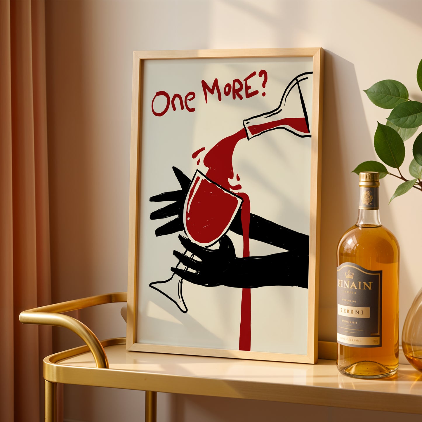 One More Wine Print Funny Dark Humor Wall Art Wine Lover Gift Poster A4 A3 A2 A1