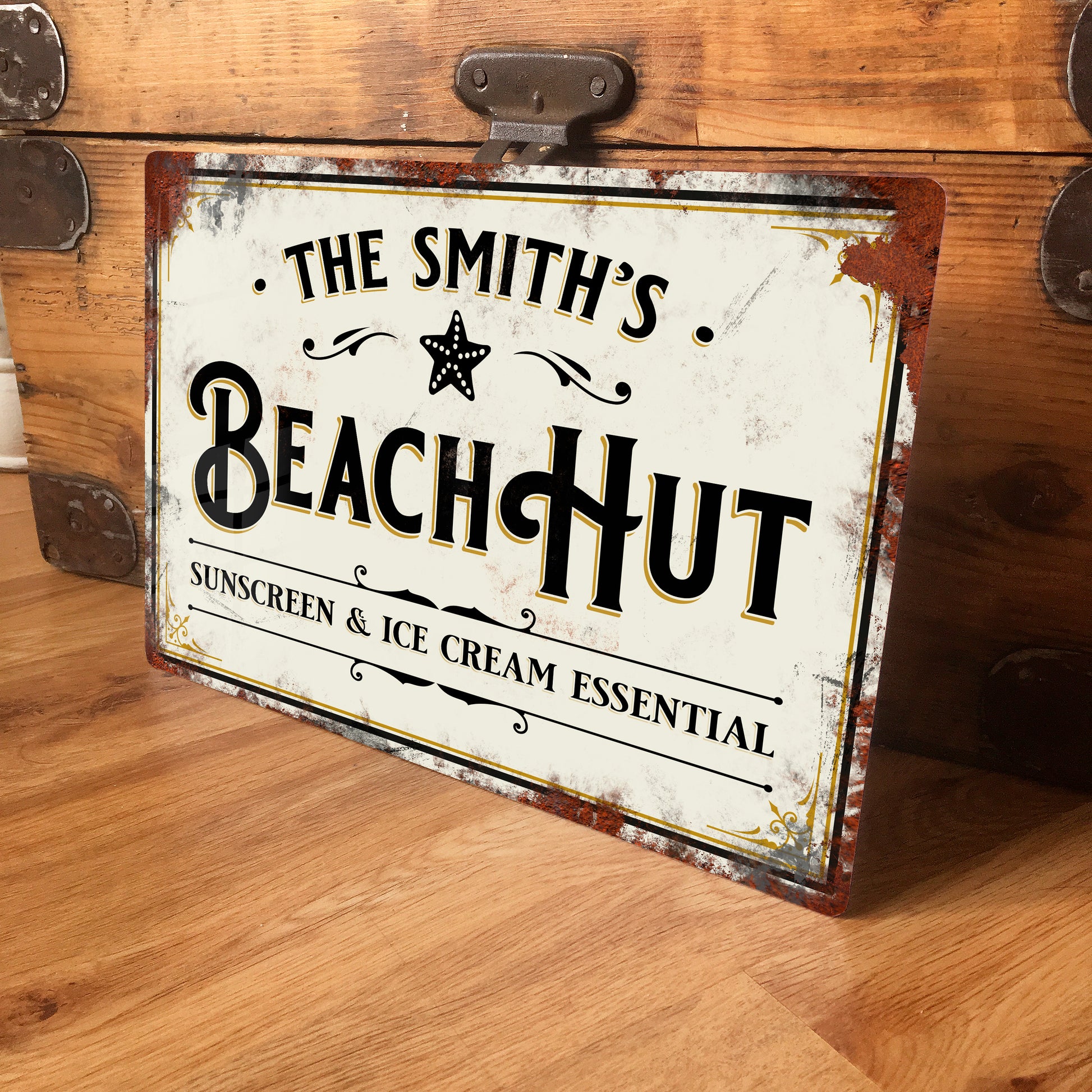 Personalised Beach Hut Sign Holiday Home Sign