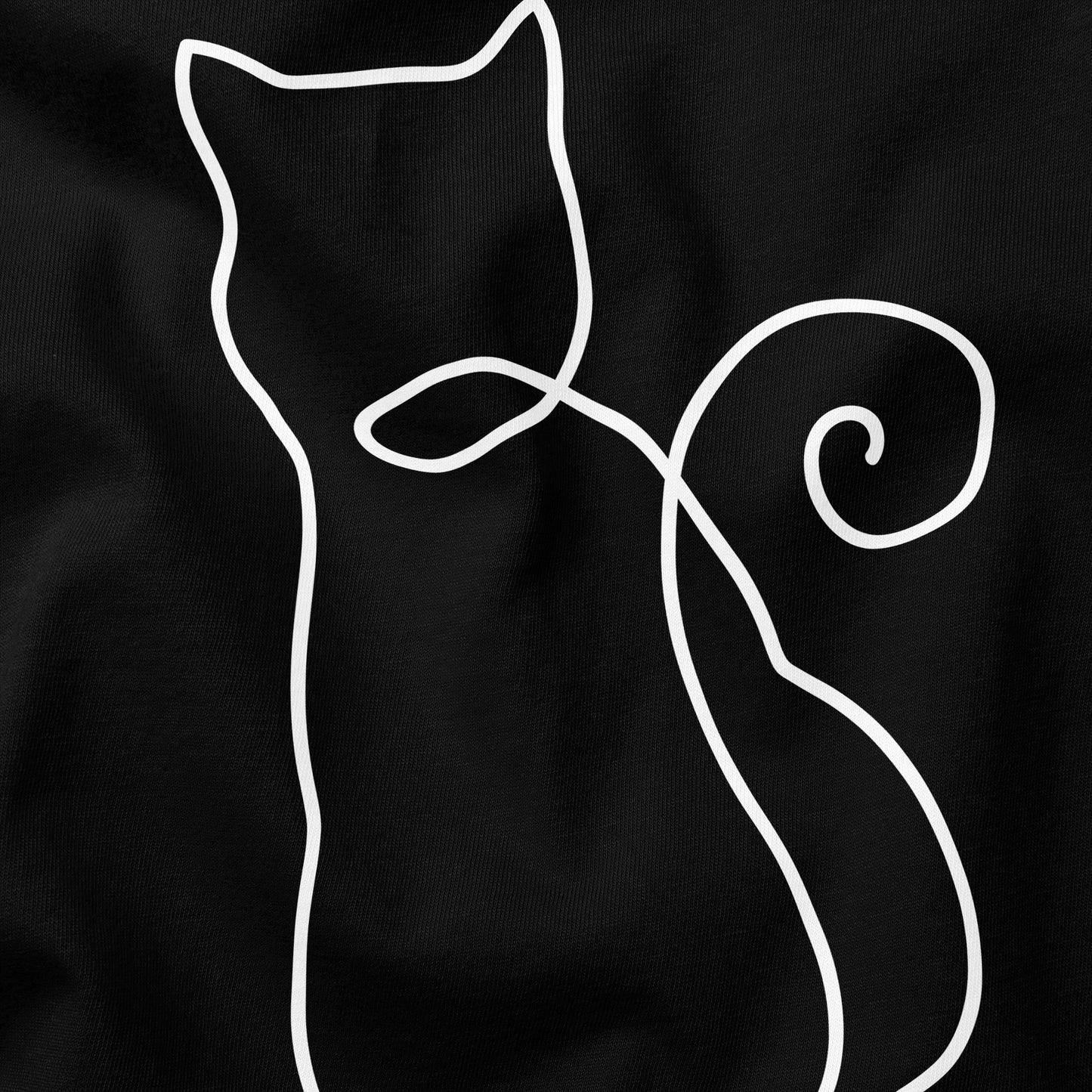 Cat Line Drawing Shape Cat T-Shirt - Funny Slogan T-Shirt - Cat Lover