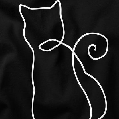 Cat Line Drawing Shape Cat T-Shirt - Funny Slogan T-Shirt - Cat Lover