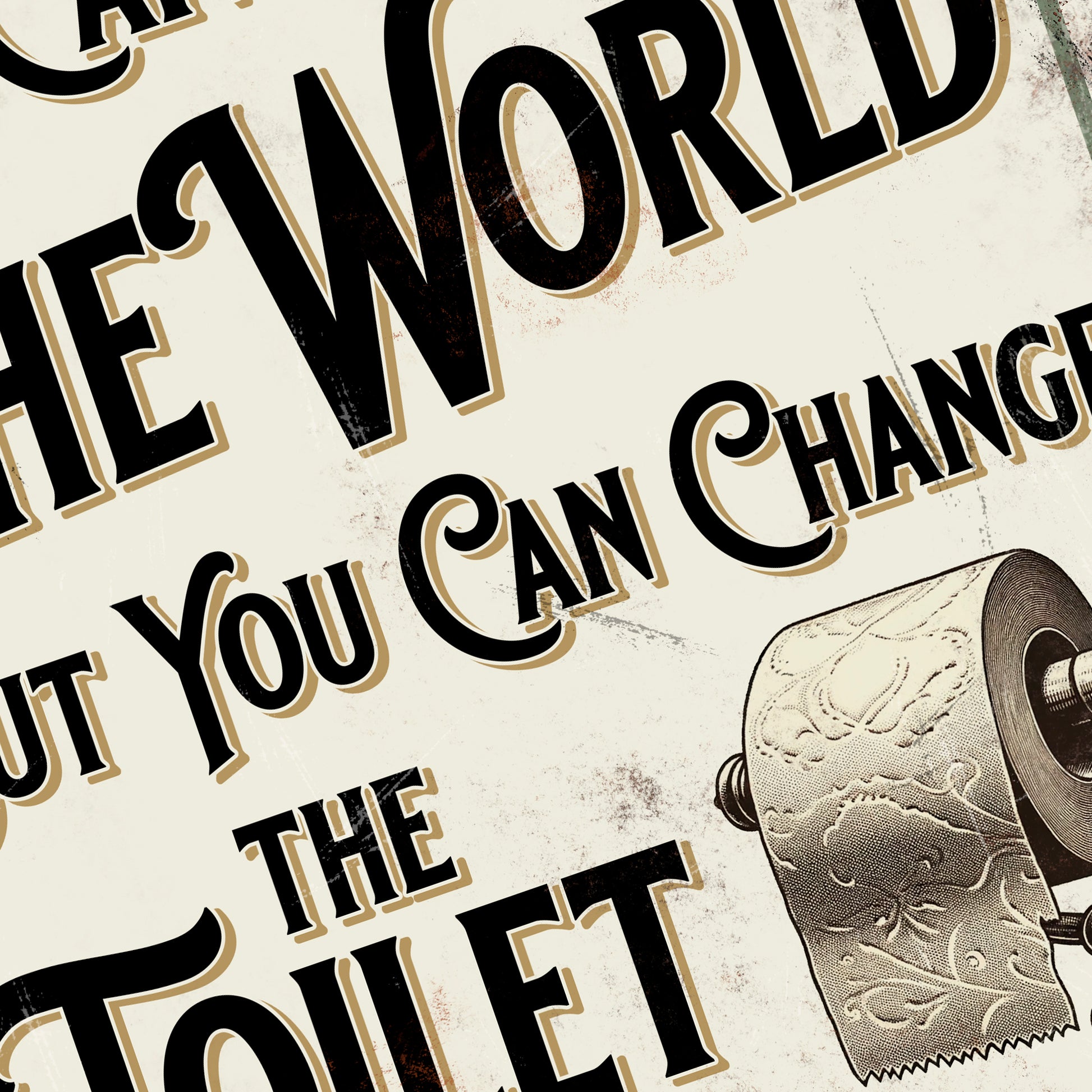 Personalised Vintage Bathroom Toilet Sign in a victorian style Change the toilet Paper Close1