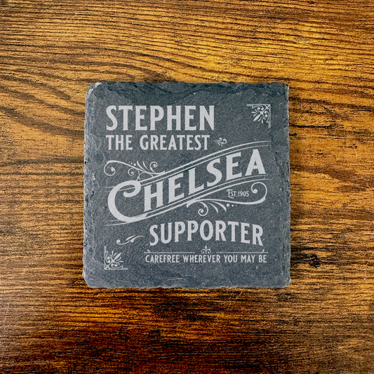 A slate coaster with personalised name