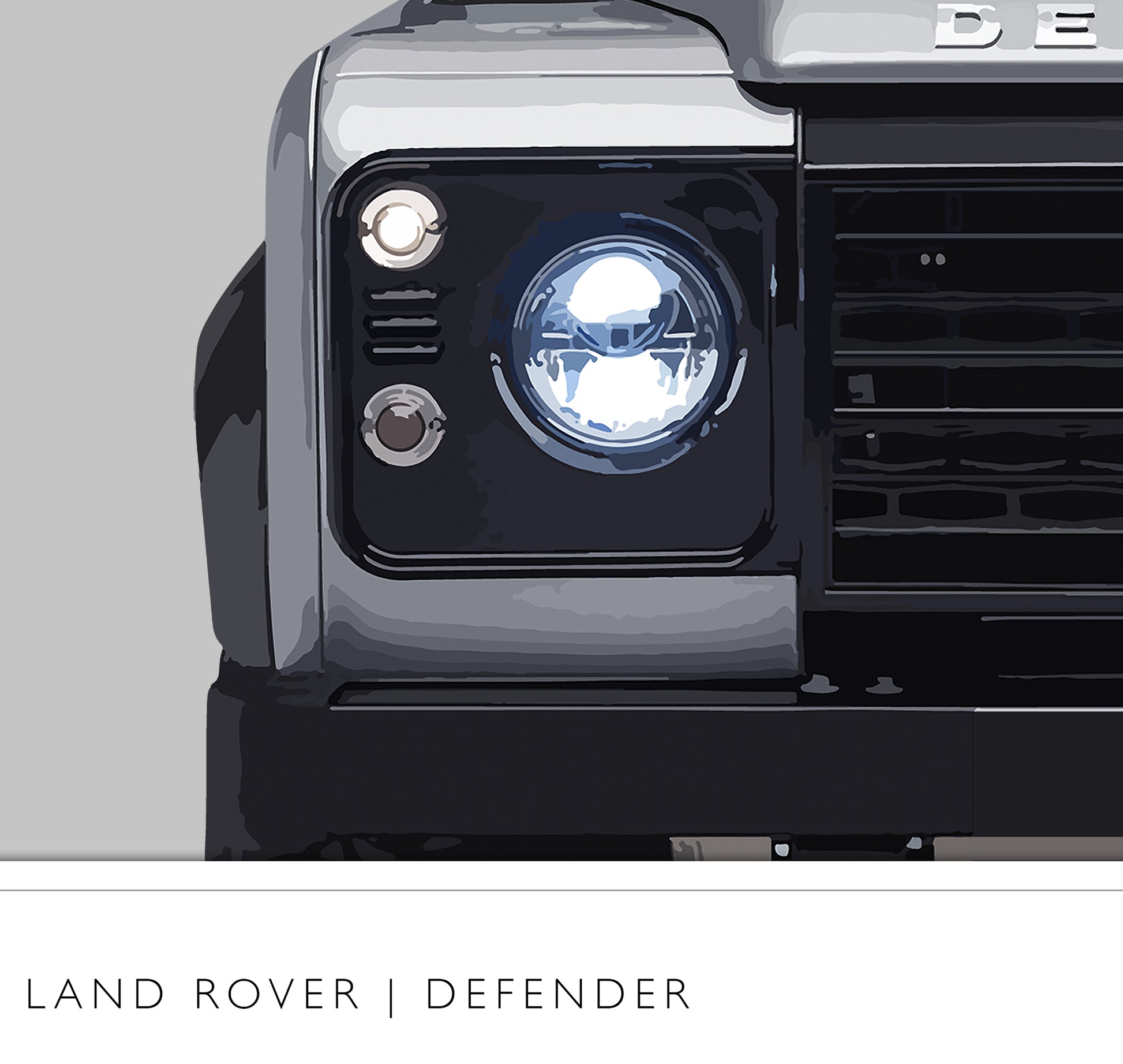 Land Rover Defender Classic Wall Art Poster Close 1
