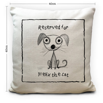 Personalised Cat Cushion Cover, Reserved For Pet Pillow, Custom Cat Name Cushion, Funny Cat Lover Gift, Pet Owner Gift, Cat Mum Dad