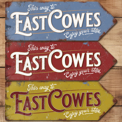 This Way to East Cowes Metal Vintage Style Sign | Isle of Wight Gift