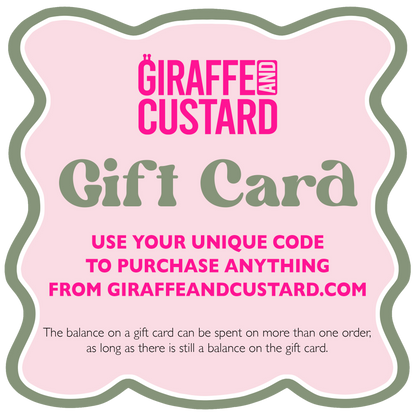 Giraffe and Custard Gift Card