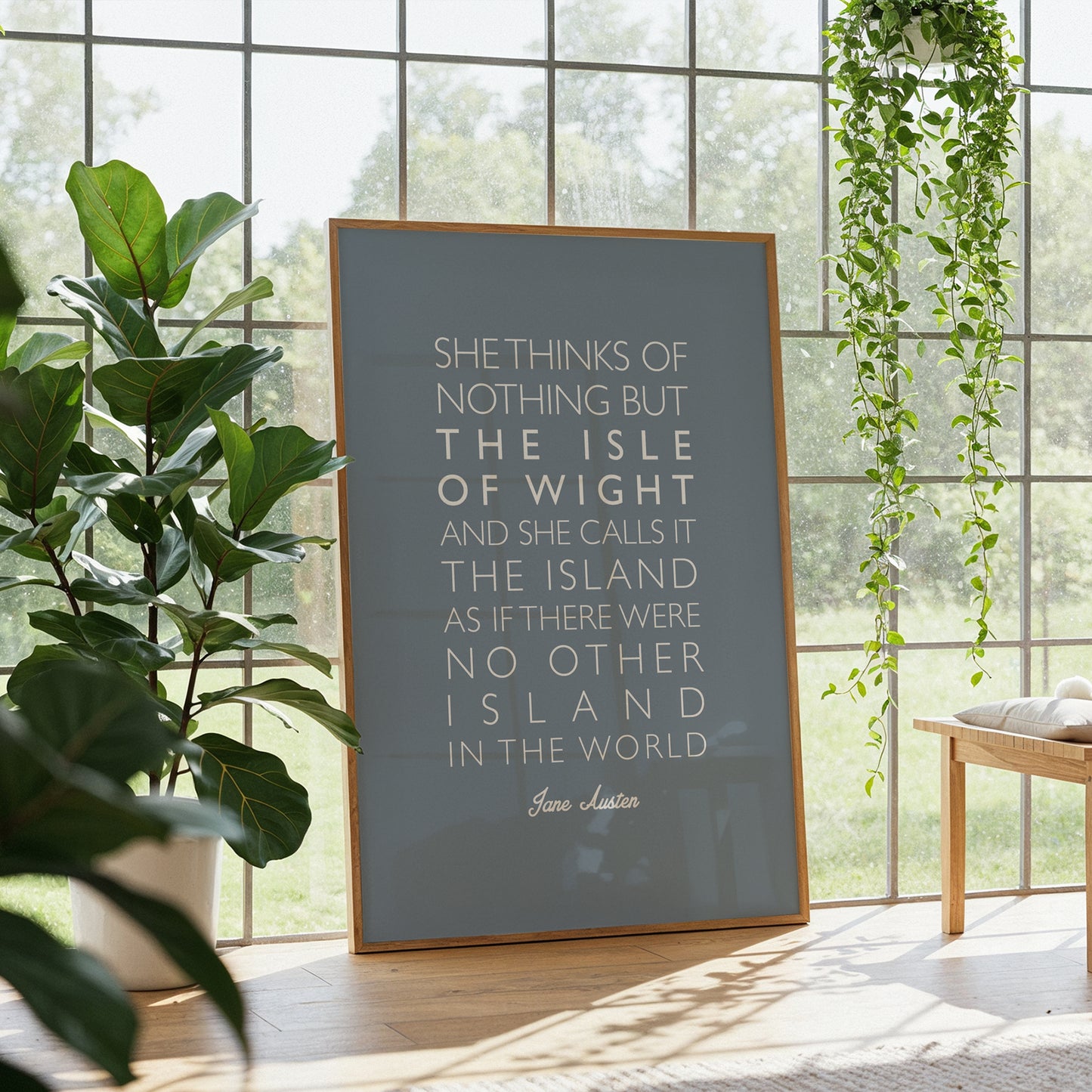 Jane Austen Isle of Wight Quote Print, Island Wall Art, Literary Poster, Isle of Wight Gift, Minimalist Typography Print A4 A3 A2 A1