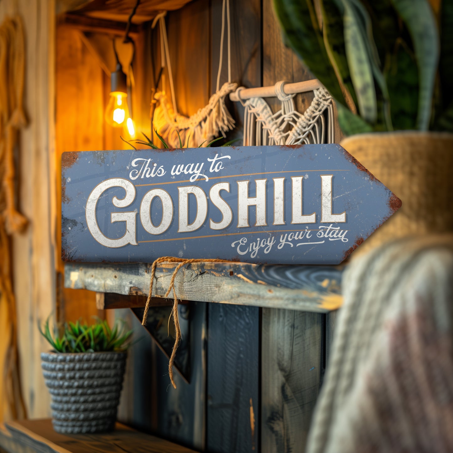 This Way to Godshill Metal Vintage Style Sign | Isle of Wight Gift