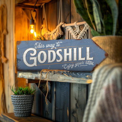 This Way to Godshill Metal Vintage Style Sign | Isle of Wight Gift